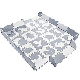 Set 36 Tấm Thảm Xốp Ghép Chất Liệu EVA Dùng Lót Sàn Cho Bé - Hình Động Vật, Kích Thước 30x30x1.2 cm