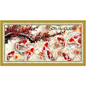 TRANH THÊU CỬU NGƯ QUẦN HỘI 222999 (99×52cm ) chưa thêu 