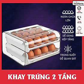 Khay Đựng Trứng 2 Tầng 32 Ô Kéo Rút Thông Minh Chất Liệu Nhựa PP Siêu Bền Phong Cách Nhật Bản Hộp Bảo Quản Trứng Tiện Lợi Cho Gia Đìnhh