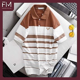 Áo Polo nam cổ bẻ ngắn tay, chất liệu cao cấp, thoáng mát, bền màu, thiết kế trẻ trung  FORMEN SHOP  FMPS144 - NÂU - XL