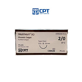 Chỉ phẫu tự tiêu tan chậm CPT Trustigut (C) Chromic Catgut số 2/0 - C30A26