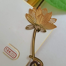 Bookmark kim loại mini hoa sen vàng