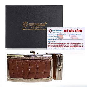 Đầu khóa da cá sấu Huy Hoàng 4P đầu vàng màu nâu đỏ HT9224