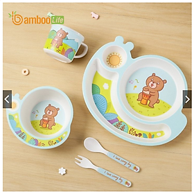 Khay ăn dặm sợi tre Bamboo Life an toàn cho bé