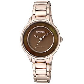 Đồng Hồ Nữ Citizen Dây Thép Không Gỉ EM0382-51W - Mặt Nâu (Sapphire)