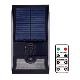 Solar Sound Alarm Light Alarm Motion Sensor, Siren Strobe Alert, Warning IP65 Waterproof Strobe Security System with Remote, for Farm Villa