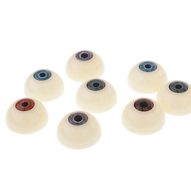 10pcs Half Round Hollow Plastic Eyes Eyeballs Dolls DIY Making & Repair 30mm