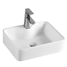 Mua Chậu Lavabo sứ vuông dương bàn  men Nano tuyết sáng bóng Eurolife EL-LVB04 (Trắng)