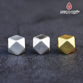 Charm bạc xỏ ngang kiểu hình học - Ngọc Quý Gemstones
