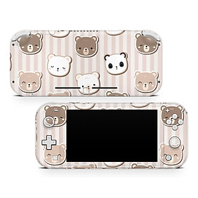 Skin decal dán Nintendo Switch Lite mẫu Beige Bears (dễ dán, đã cắt sẵn)