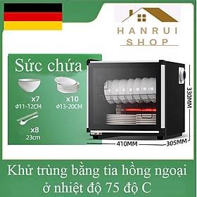 Tủ Chén Dĩa Sấy Khô Khử Trùng Hồng Ngoại 2 Tầng 58L Cho Gia Đình Albert Ger công nghệ Đức - hàng cao cấp