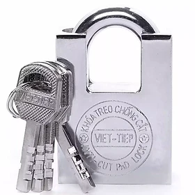 Ổ khóa cửa treo Việt Tiệp hợp kim chống cắt màu trắng 01402 / 01502 / 01602 được làm từ chất liệu hợp kim thép cao cấp, chống cắt và có độ bền cao, chịu nhiệt tốt