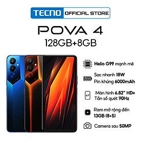 Mua Điện thoại Gaming Tecno POVA 4 8GB/128GB - Hàng Chính Hãng - MediaTek G99 | 6000mAh - 6.82 inch - Bảo hành 13 Tháng