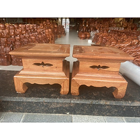 Mua Đôn vuông gỗ Hương-Đế kê tượng chân loa chậu cảnh thiết kế tối giản mặt 30cm cao 17cm