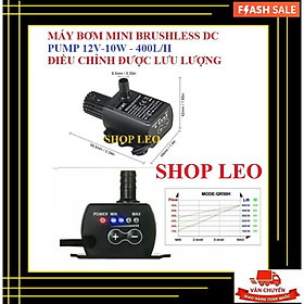 BƠM MINI 12V-10W (400L/H) ĐIỀU CHỈNH ĐƯỢC LƯU LƯỢNG- BƠM CHÌM KHÔNG CHỔI THAN - Phụ kiện cá cảnh - shopleo