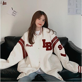 Áo Khoác Bomber Nam Nữ Chất Liệu Nỉ IB  mềm mịn form rộng bóng chày unisex phong cách ulzzang