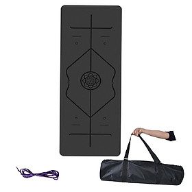 Bộ Thảm Tập Yoga Định Tuyến 8mm 1 lớp TPE + Kèm túi và dây buộc thảm