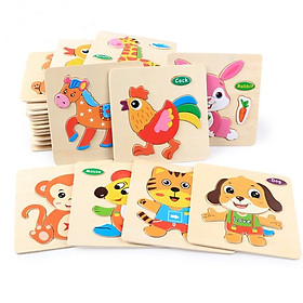 Bộ 5 Đồ Chơi Tranh Ghép Gỗ In Nổi 3D (Mẫu Ngẫu Nhiên)