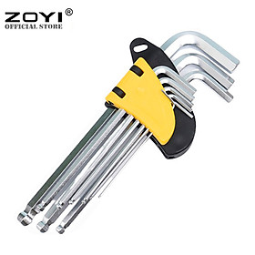 Mua Bộ Lục Giác Đầu Bi 9 Cây ZOYI Thép Không Gỉ CR-V6150 Dụng Cụ Tháo Vặn Chống Mài Mòn Bọc Nhựa An Toàn Ứng Dụng