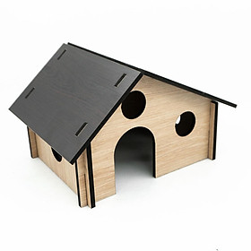 Nhà trú ẩn , chuồng cho chuột Hamster H13 hình ngôi nhà bằng gỗ , cứng cáp dễ dàng vệ sinh