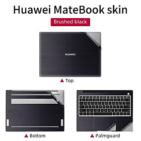 Miếng Dán Trang Trí Laptop Màu Trơn Cho Huawei MateBook D14 D15 D16 2022 16S Magicbook 14 2022 - Chải đen