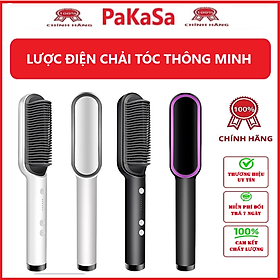 Lược Điện Chải Tóc, Công Suất 45W, Giúp Tóc Bồng Bềnh, Óng Mượt; Làm Xoăn, Duỗi Thẳng Dễ Dàng, Có Đèn Cảnh Báo Nhiệt Độ, Tăng Giảm Nhiệt Độ Dễ Dàng- Hàng Chính Hãng 