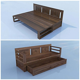 Mua Giường gấp thành ghế   sofa giường màu óc chó   hộc kéo lớn