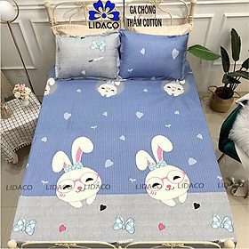 Ga chống thấm cotton lidaco cao cấp - thỏ bé - 1m2x2mxdưới12cm