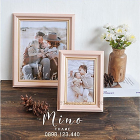 Khung Ảnh Gỗ Màu Hồng Trang Trí Phòng Khách, Phòng Ngủ Mino Frame KH15A