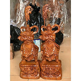 Mua Tượng quan công khoanh tay đứng trên đầu hổ phù bằng gỗ hương đá kt cao 40×16×11cm