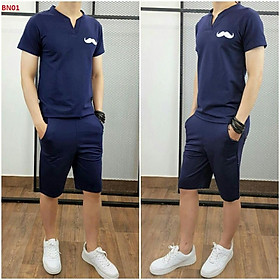 Sét Bộ đồ nam in râu hàn quốc