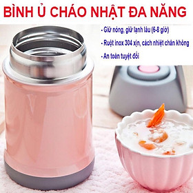 Mua BÌNH Ủ CHÁO NHẬT 450ml GIỮ NHIỆT NÓNG HOẶC GIỮ LẠNH CAO CẤP RUỘT INOX 304 SIÊU XỊN CÁCH NHIỆT CHÂN KHÔNG (Ủ CHÁO KHÔNG CẦN NẤU NHANH  ĐƠN GIẢN)