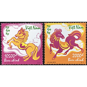 Bộ Tem Sưu Tầm Việt Nam Chủ Đề Tết Giáp Ngọ 2013 - 2 Con Stamp