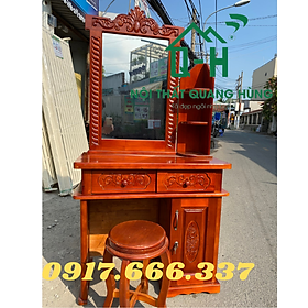 Mua BÀN TRANG ĐIỂM GỖ THÔNG KÍNH VUÔNG MÀU NÂU DÀNH CHO CHỊ EM