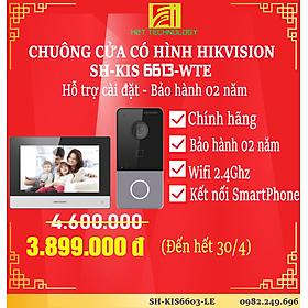 Chuông cửa có hình Hikivision SH-KIS6613-WTE, màn hình Wifi 7