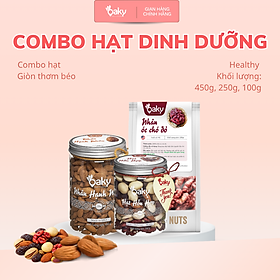 Quà Tặng Oaky - Combo Hạt Dinh Dưỡng Cao Cấp - ÓC CHÓ ĐỎ, HẠNH NHÂN, HẠT HỖN HỢP - Tặng Túi Giấy