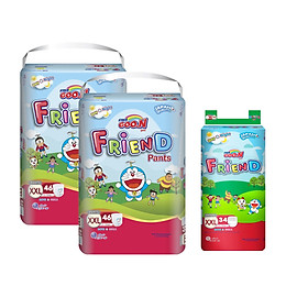 Combo 2 Tã Quần Goo.n Friend Gói Siêu Đại XXL46 (46 Miếng) - Tặng 1 bịch đại XXL34 (34 miếng)