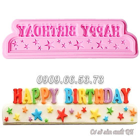Khuôn làm rau câu, socola silicon chúc mừng sinh nhật Happy Birthday - Mã số 1192