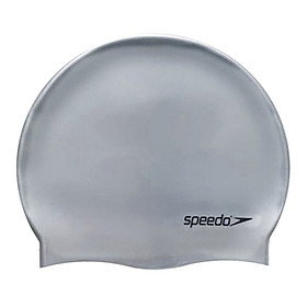 Nón Bơi Speedo Plain Flat Silicone (Bạc) 270519 (Size One Size)