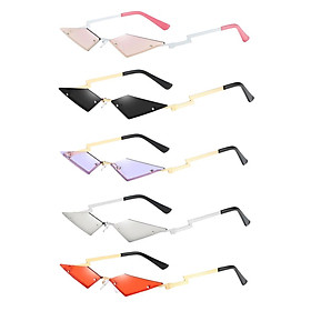 5 Pcs Women's Rock Cat Eye Sunglasses Rimless Sun Glasses Rave Party Eyewear
