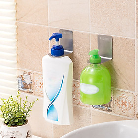 Bộ 2 móc treo cổ chai nước rửa tay dầu gội inox 304 mẫu dán HOBBY Home Decor MTDG
