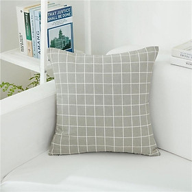 Mua Gối Tựa Lưng Sofa  Vỏ Gối Vuông 45cmx45cm  Vải Canvas Cao Cấp Hiện Đại Hoạ Tiết Caro