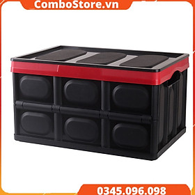 Thùng đa năng gấp gọn đựng đồ cho xe hơi- Trung cấp loại 1  – Dung tích 30 Lít - Đỏ - Đen - Có túi chống thấm