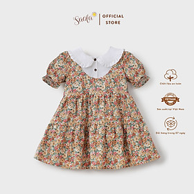 Đầm Hoa Nhí Vintage Cổ Lá Sen Tay Bồng Xinh Xắn Cho Bé - AMELIE DRESS