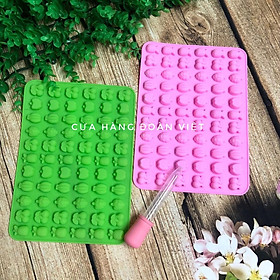 Mua Khuôn Silicon Làm Kẹo Dẻo Cho Bé - Combo 2 Khuôn Tặng kèo Ống Hút Bom Kẹo