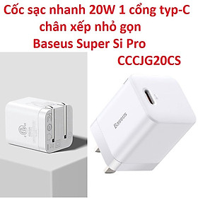 Mua Củ sạc 20W 1 cổng type-C bản 2 chân xếp Baseus Super Si Pro CCSUPP-B01 -Hàng chính hãng