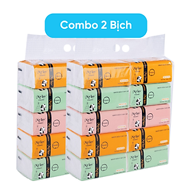 COMBO KHĂN GIẤY RÚT GẤU TRÚC MYLAN (10 GÓI/XÁCH (100 TỜ/3 LỚP/GÓI)) HÀNG VIỆT NAM CHẤT LƯỢNG CAO, DAI, MỀM VÀ MỊN, ĐẢM BẢO AN TOÀN, KHÔNG BỤI