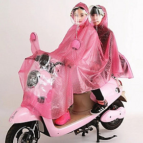 Áo mưa chấm bi 2 đầu có kính che mặt (màu ngẫu nhiên)