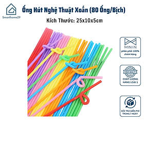 Mua Ống Hút Nghệ Thuật Xoắn (80 Ống/Bịch)  Ống Hút Nhựa PP Phi 6 Dài Cho Sinh Tố - HÀNG CHÍNH HÃNG MINIIN