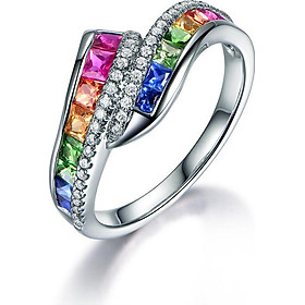 Nhẫn nữ đính đá đa sắc